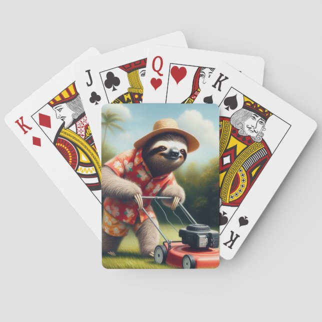 Baraja De Cartas Sloth Mowing Lawn (Reverso)