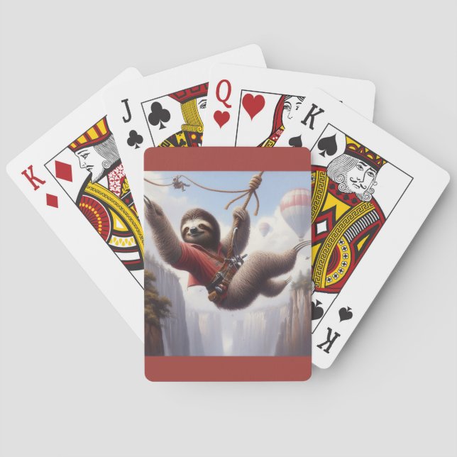 Baraja De Cartas Sloth Ziplining (Reverso)