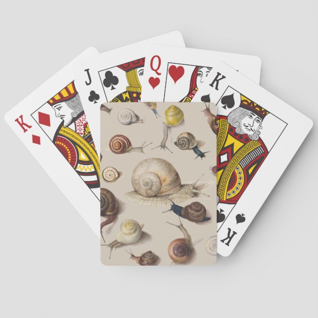 Baraja De Cartas Snail Garden Mascota Gastropod Slug Caracoles botá (Reverso)