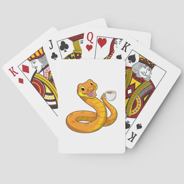 Baraja De Cartas Snake con copa de café (Reverso)