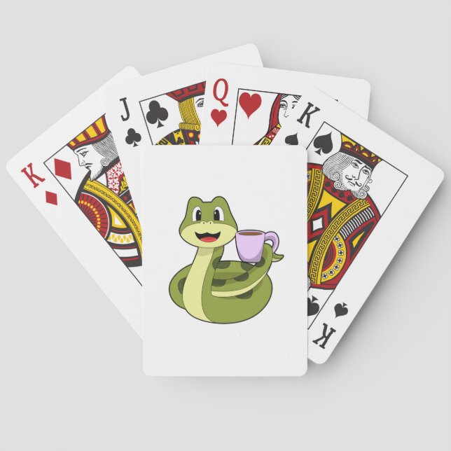 Baraja De Cartas Snake con copa de café (Reverso)