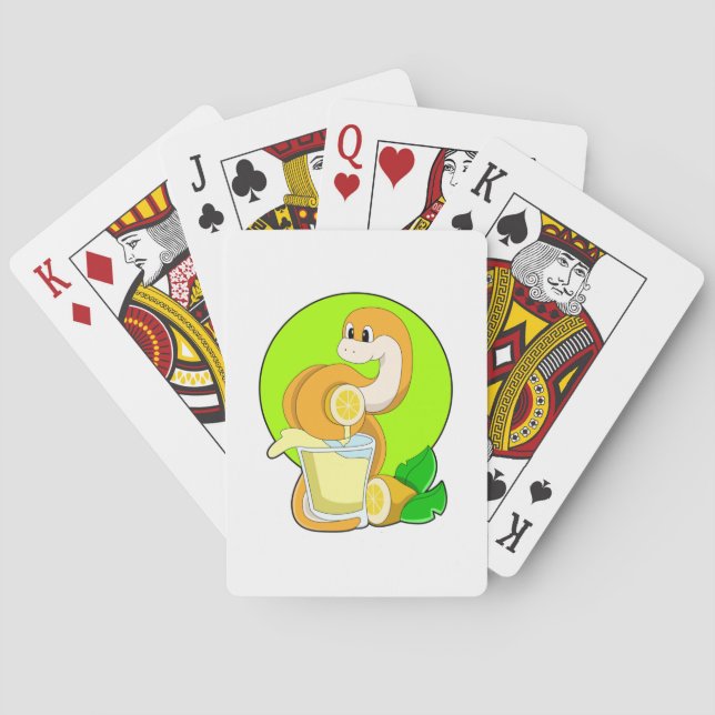 Baraja De Cartas Snake with Glass of Lemon juice (Reverso)