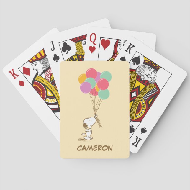 Baraja De Cartas Snoopy y los globos | Añadir las tarjetas de repro (Reverso)