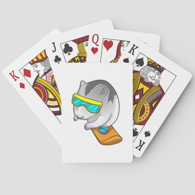 Baraja De Cartas Snowboarder de Hamster (Reverso)