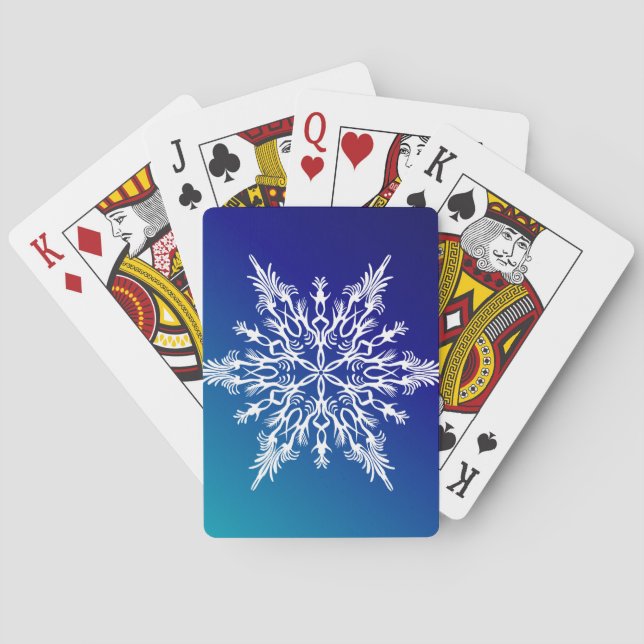 Baraja De Cartas SNOWFLAKE en azul (Reverso)