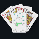 Baraja De Cartas Snowman<br><div class="desc">Snowman with Snowflakes
Personalize a set of the world’s most well-known and respected playing cards. Made with patented casino quality paper and a color printing process that is second to none,  these cards are the mark of premium quality Bicycle has represented since 1885.</div>