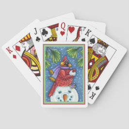 BARAJA DE CARTAS SNOWMAN BODYGUARD, NAVIDADES CARDINAL REDBIRD