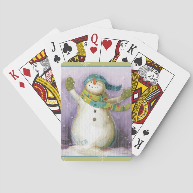 Baraja De Cartas Snowman con Mittens (Reverso)
