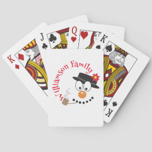 Baraja De Cartas Snowman Funny Face, Navidades de Novedad ricas
