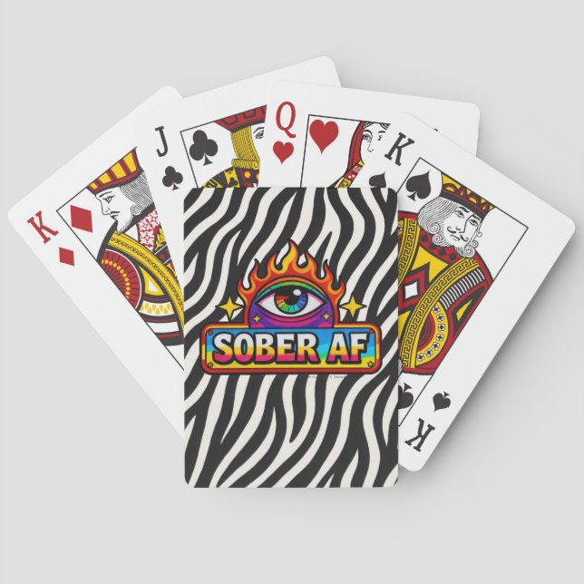 Baraja De Cartas Sober AF - Estampado de cebra falso -  (Reverso)