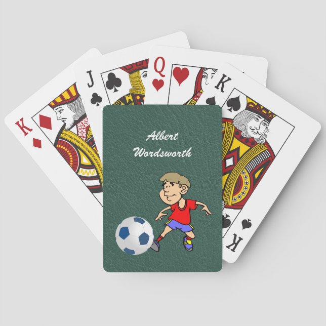 Baraja De Cartas Soccer - Player image and Ball - Personalize (Reverso)