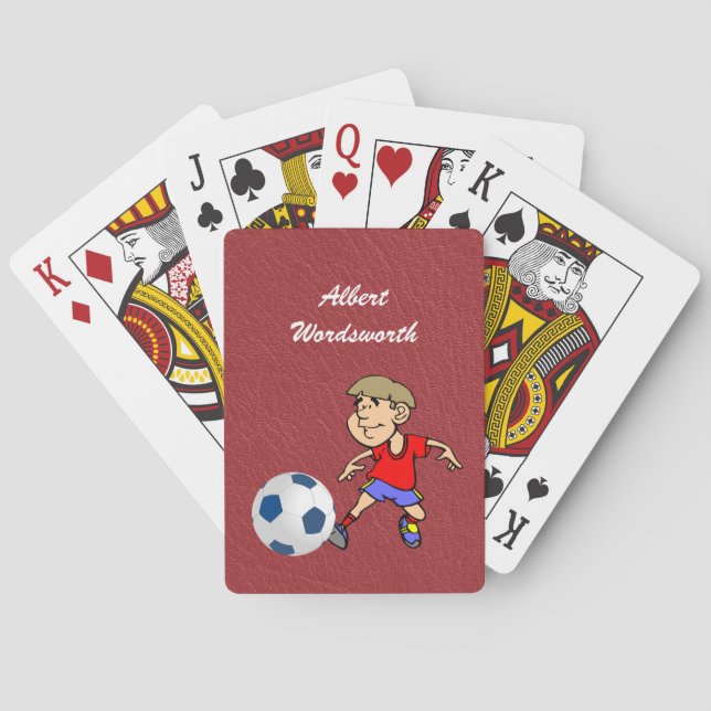 Baraja De Cartas Soccer - Player image and Ball - Personalize (Reverso)