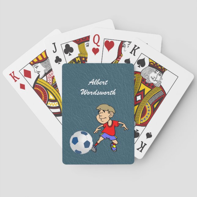 Baraja De Cartas Soccer - Player image and Ball - Personalize (Reverso)
