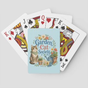 Baraja De Cartas Sociedad de Gatos de Jardín Cottagecore Florales