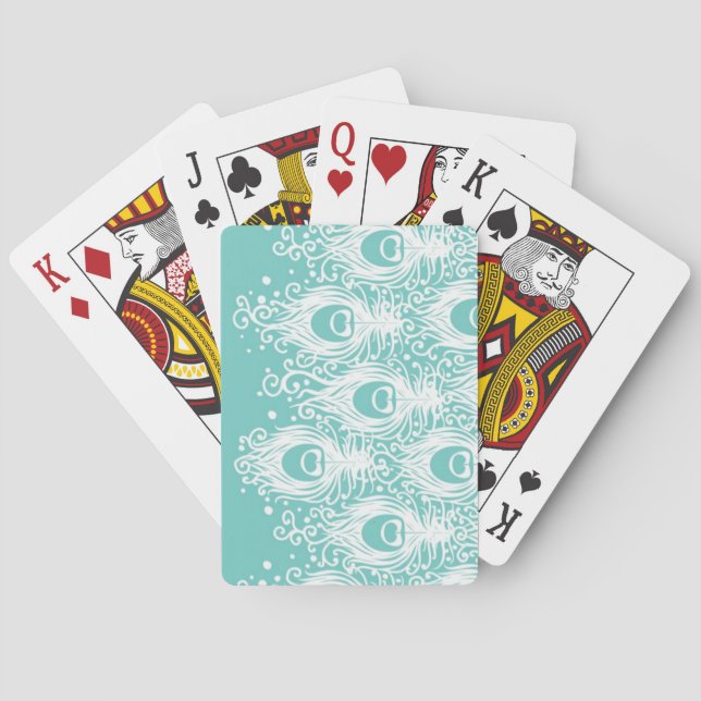 Baraja De Cartas Soft peacock feathers (Reverso)