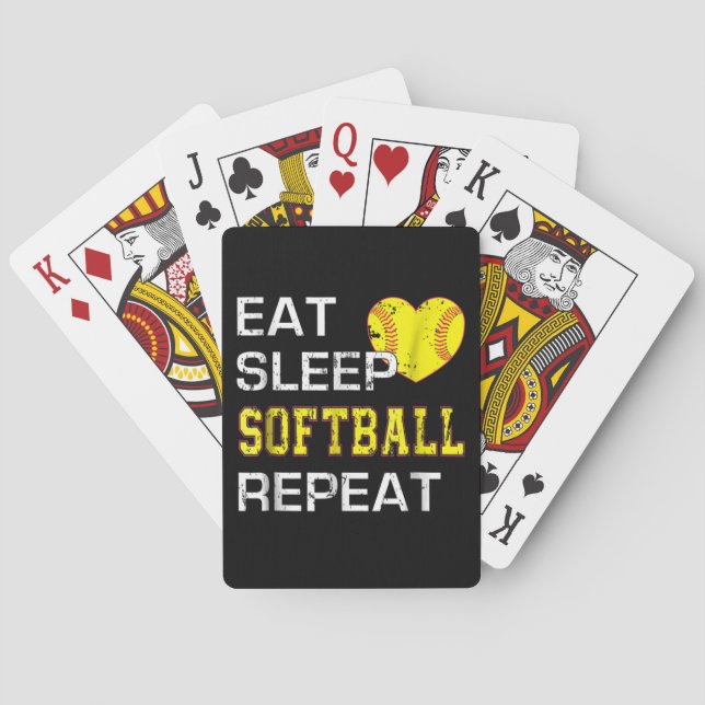 Baraja De Cartas Softbol Comer Sleep Sofball Repetir (Reverso)