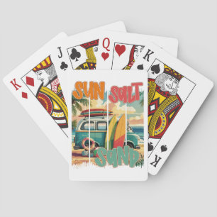 Baraja De Cartas Sol, sal, arena - Vibes de playa retro