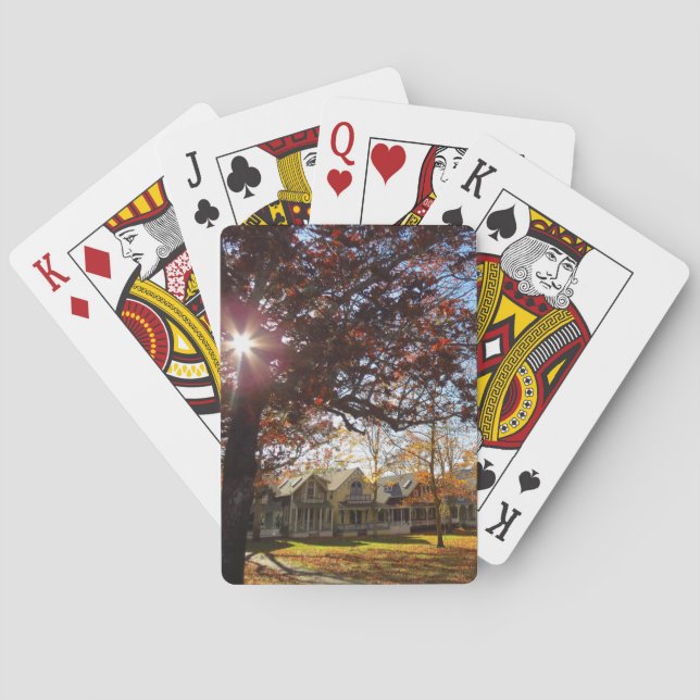 Baraja De Cartas Sol y cabañas otoñales - Viñal de Martha (Reverso)