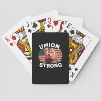 Baraja De Cartas Sólida Unión - Día del Trabajo desordenado Bandera