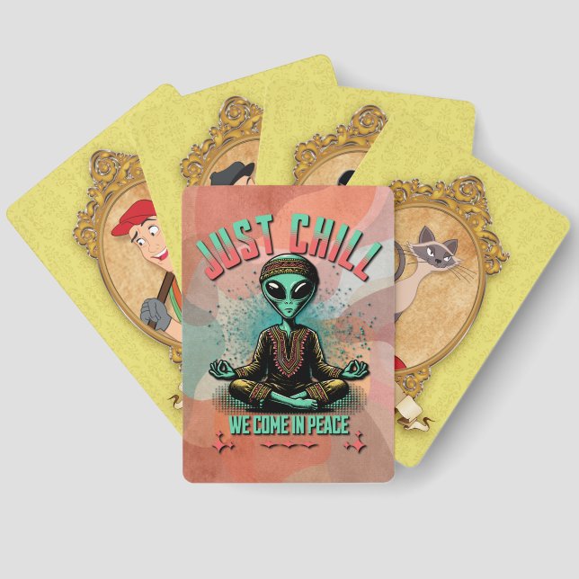 Baraja De Cartas Sólo Chill, venimos en paz (Reverso )