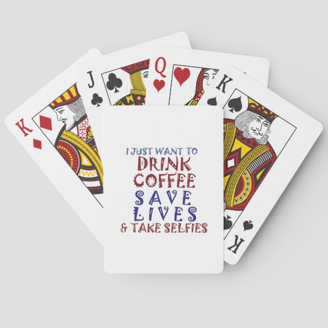 Baraja De Cartas Solo quiero tomar café Salva vidas (Reverso)