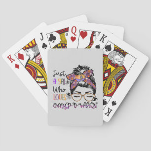 Baraja De Cartas Sólo un Chica que ama el campamento-o-ween Campo d