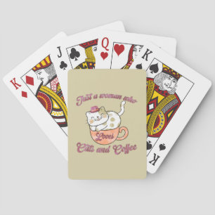 Baraja De Cartas Sólo una mujer que ama los gatos y el café