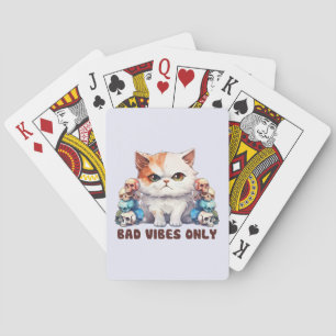 Baraja De Cartas Sólo vibraciones malas - Diseño gótico de gatos y 