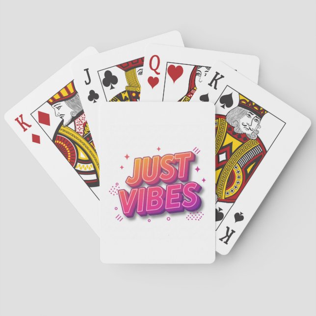Baraja De Cartas Sólo vibraciones | Personalizado de diseño de text (Reverso)
