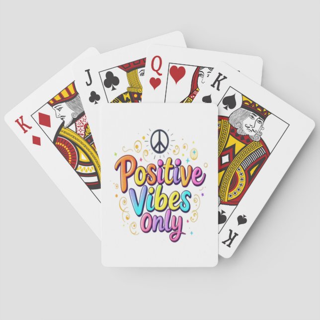 Baraja De Cartas Sólo vibraciones positivas - Diseño Motivador colo (Reverso)