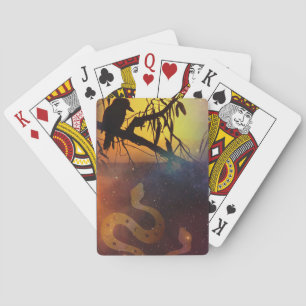 Baraja De Cartas Solsticio Kookaburra Silhouette Snake Celestial