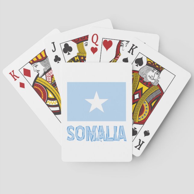 Baraja De Cartas Somalia y la bandera somalí personalizada (Reverso)
