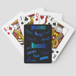 Baraja De Cartas Sombras de azul sobre negro - Hannah
