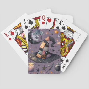 Baraja De Cartas Sombrero de Bruja Caprichosa y Magia Celestial