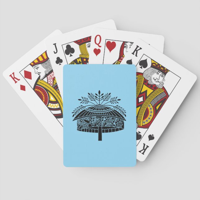 Baraja De Cartas Sombrero de flores (Reverso)