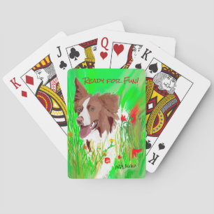 Baraja De Cartas Sonriente de color de la frontera marrón y blanco