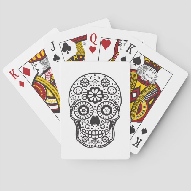 Baraja De Cartas Sonriente Sugar Skull (Reverso)