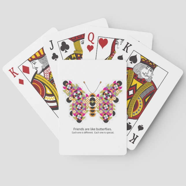 Baraja De Cartas Sorprendente patrón de tejido de mariposa monarca (Reverso)