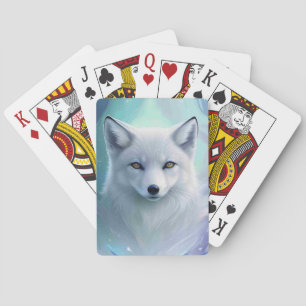 Baraja De Cartas Sorprendente zorro blanco de nieve en tierra helad