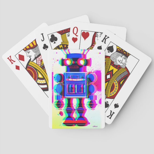 Baraja De Cartas Sospechoso Robot Número 4 (Reverso)