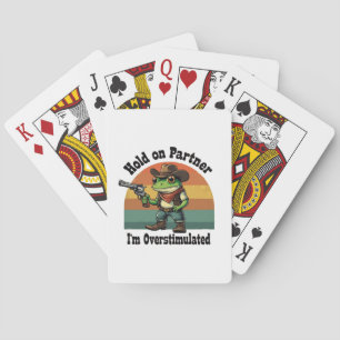 Baraja De Cartas Sostener a la pareja soy una rana de vaquero sobre