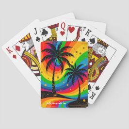 Baraja De Cartas [South Beach Vibes] Colorful Retro Palm Trees