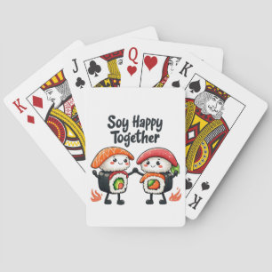 Baraja De Cartas Soy feliz juntos Sushi Kawaii comida japonesa