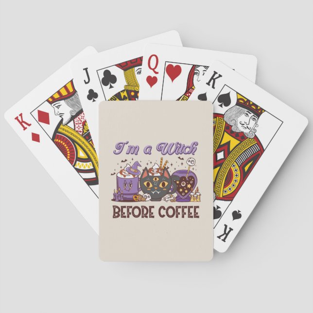 Baraja De Cartas Soy una bruja antes del café (Reverso)