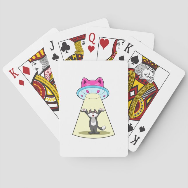 Baraja De Cartas Spaceship Cat (Reverso)