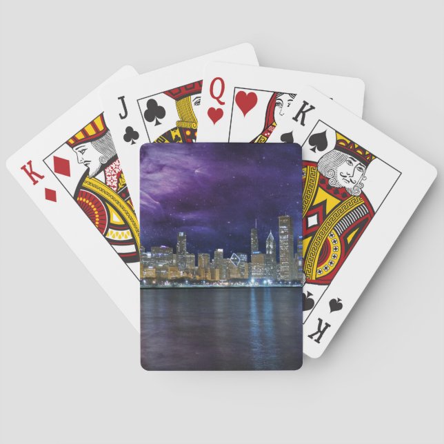 Baraja De Cartas Spacey Chicago Skyline (Reverso)