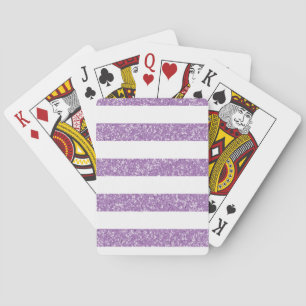 Baraja De Cartas Sparkle Purpurina Look Stripes Jugar Tarjetas