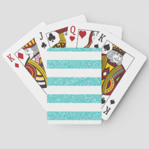 Baraja De Cartas Sparkle Purpurina Look Stripes Jugar Tarjetas