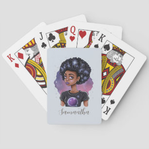 Baraja De Cartas Sparkling Elegant Afro Woman