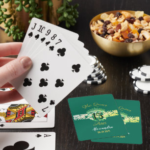 Baraja De Cartas Sparkling Emerald Green Quinceañera Español
